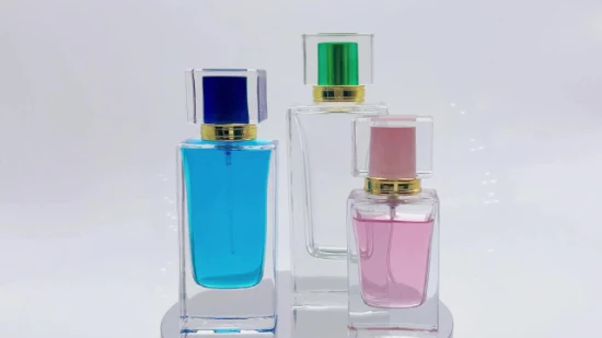 Bouteille vide en verre de parfum de luxe, soins de beauté, avec pulvérisateur serti et capuchon en plastique, emballage cosmétique, 30ml, 50ml, 70ml