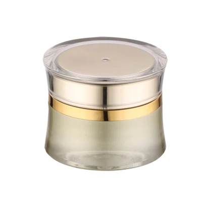 Pot de crème en plastique de luxe 15g 30g 50g, récipient de crème acrylique de forme Unique pour les soins de la peau