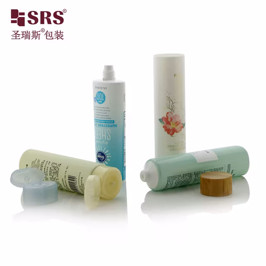 PE plastique bambou verre cosmétique crème pour les yeux/visage/gel/sérum/crème solaire/déodorant/brillant à lèvres/rouge à lèvres/mascara/brillant à lèvres/baume à lèvres soins de la peau tube souple cosmétique